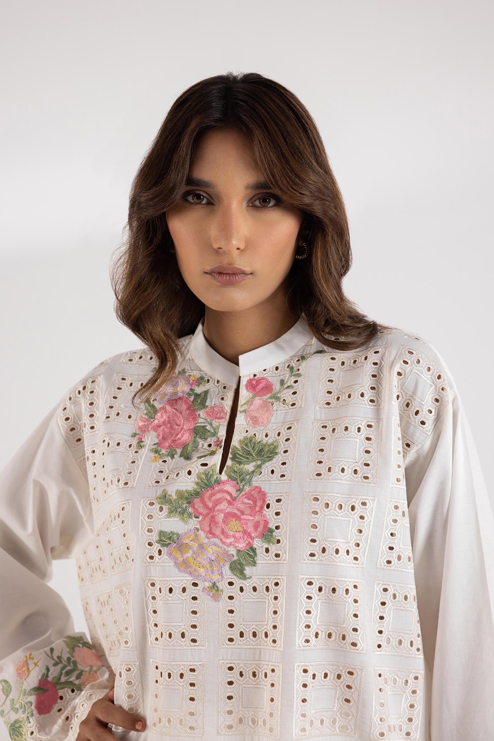 Stitched Lawn Embroidered Shirt + Culotte Secondary image