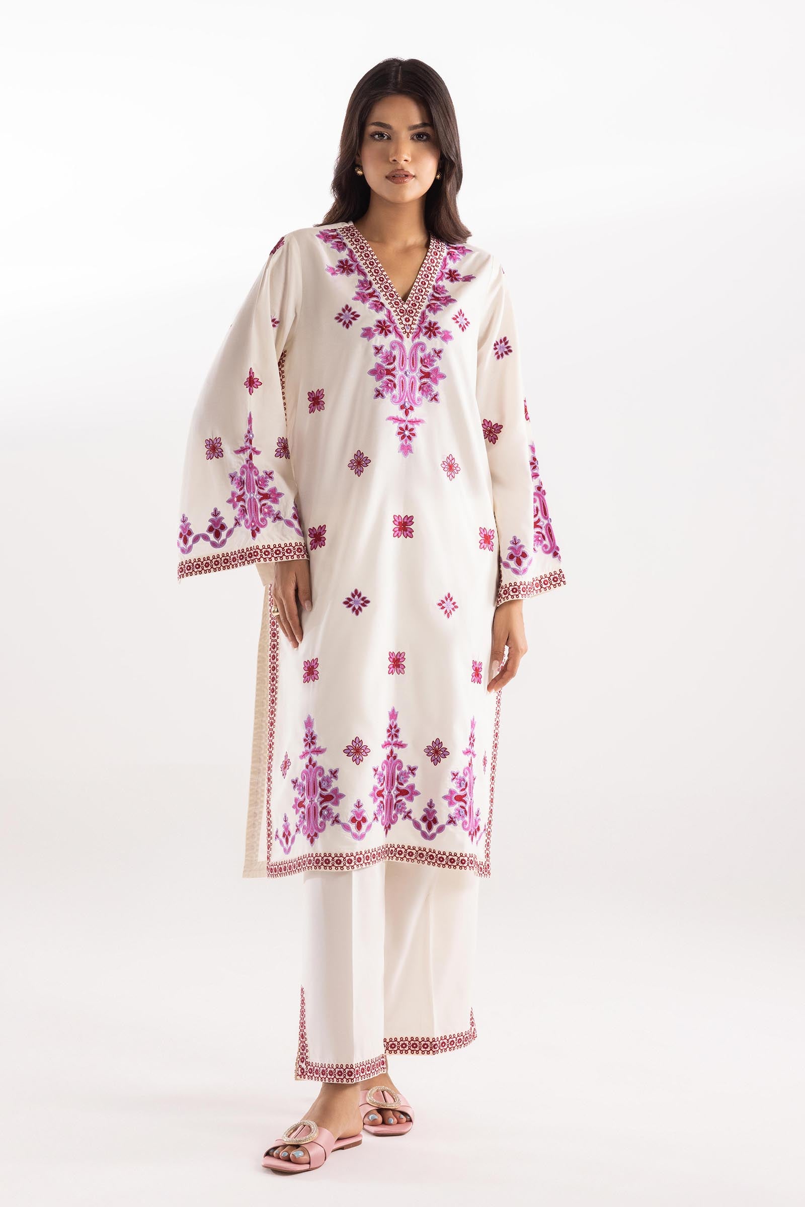 Stitched Lawn Embroidered Shirt + Culotte Main image