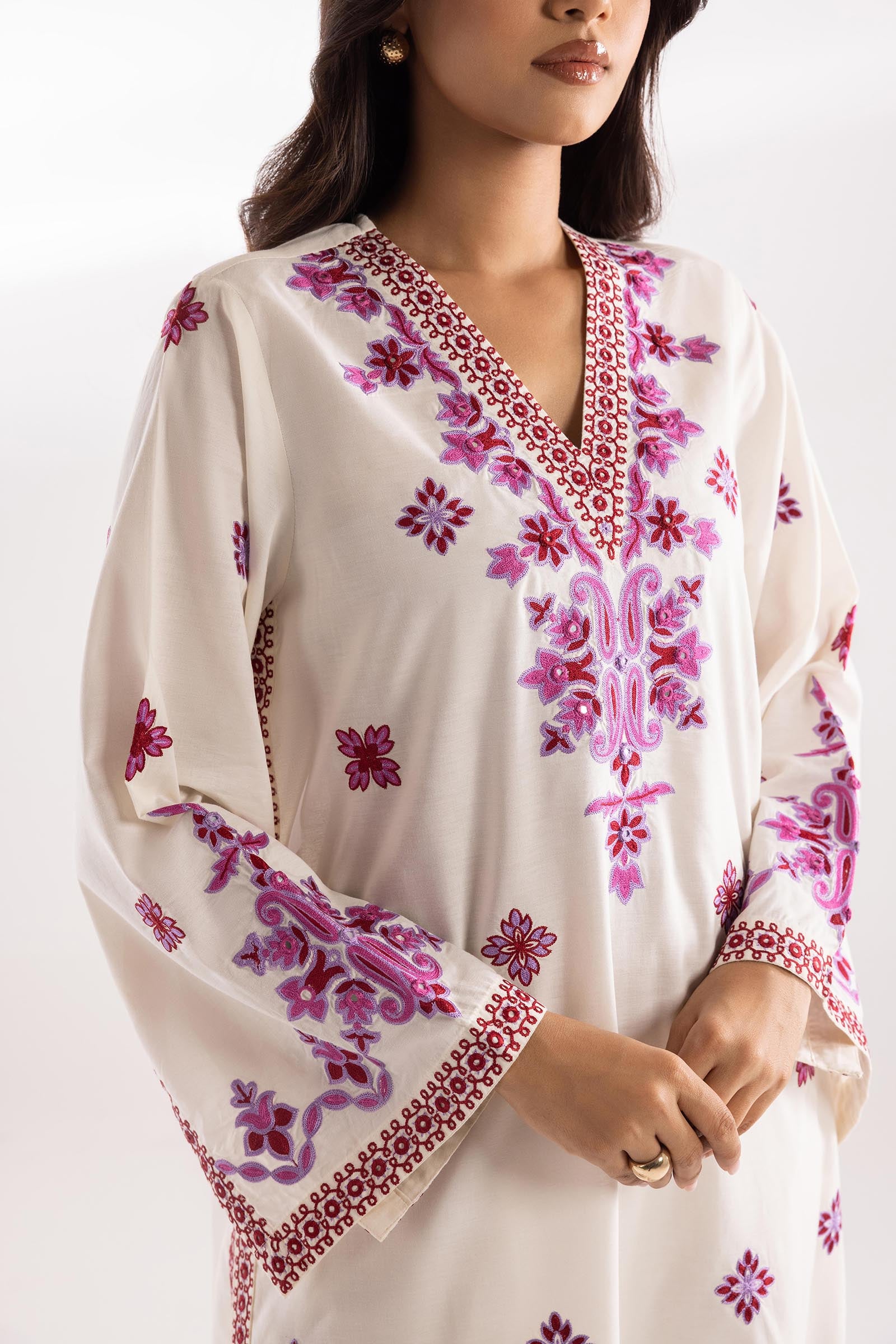 Stitched Lawn Embroidered Shirt + Culotte Secondary image