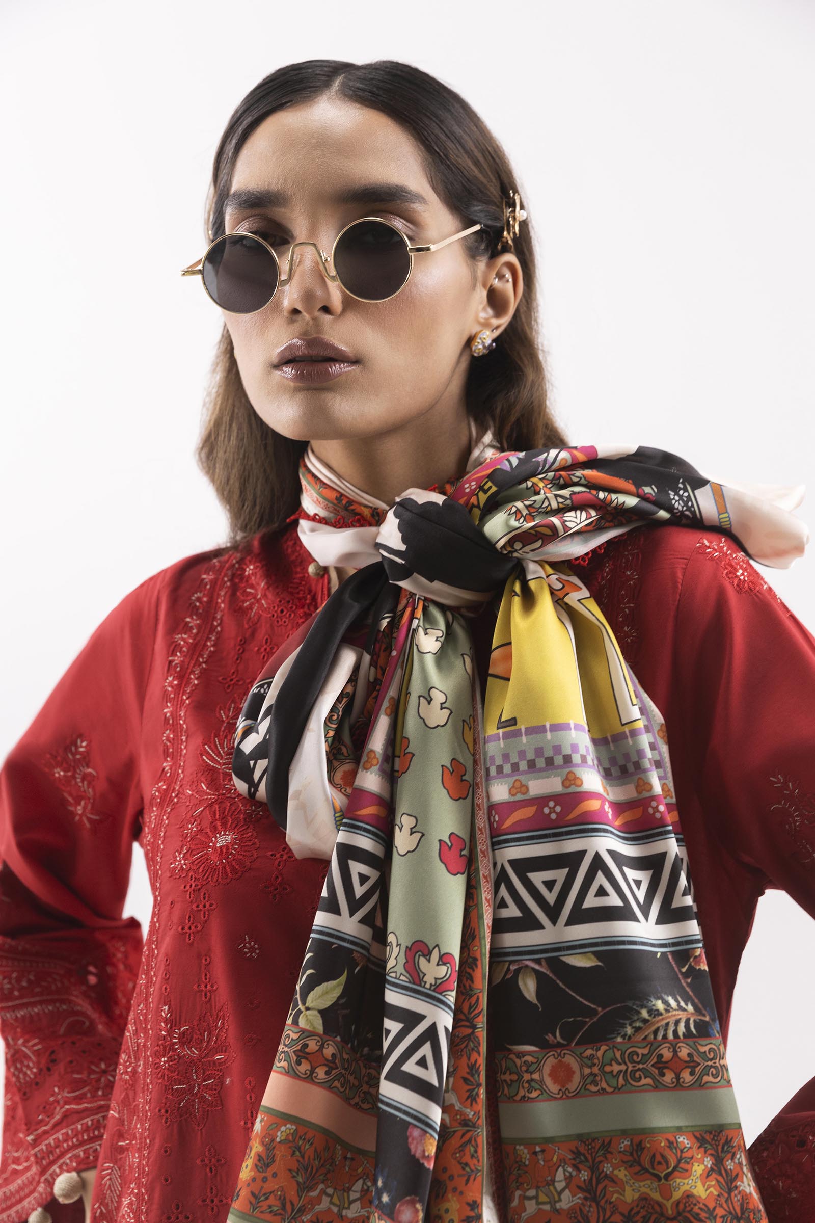 Stitched Silk Digital Printed Dupatta Secondary image