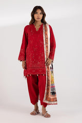 Stitched Embroidered Lawn Suit