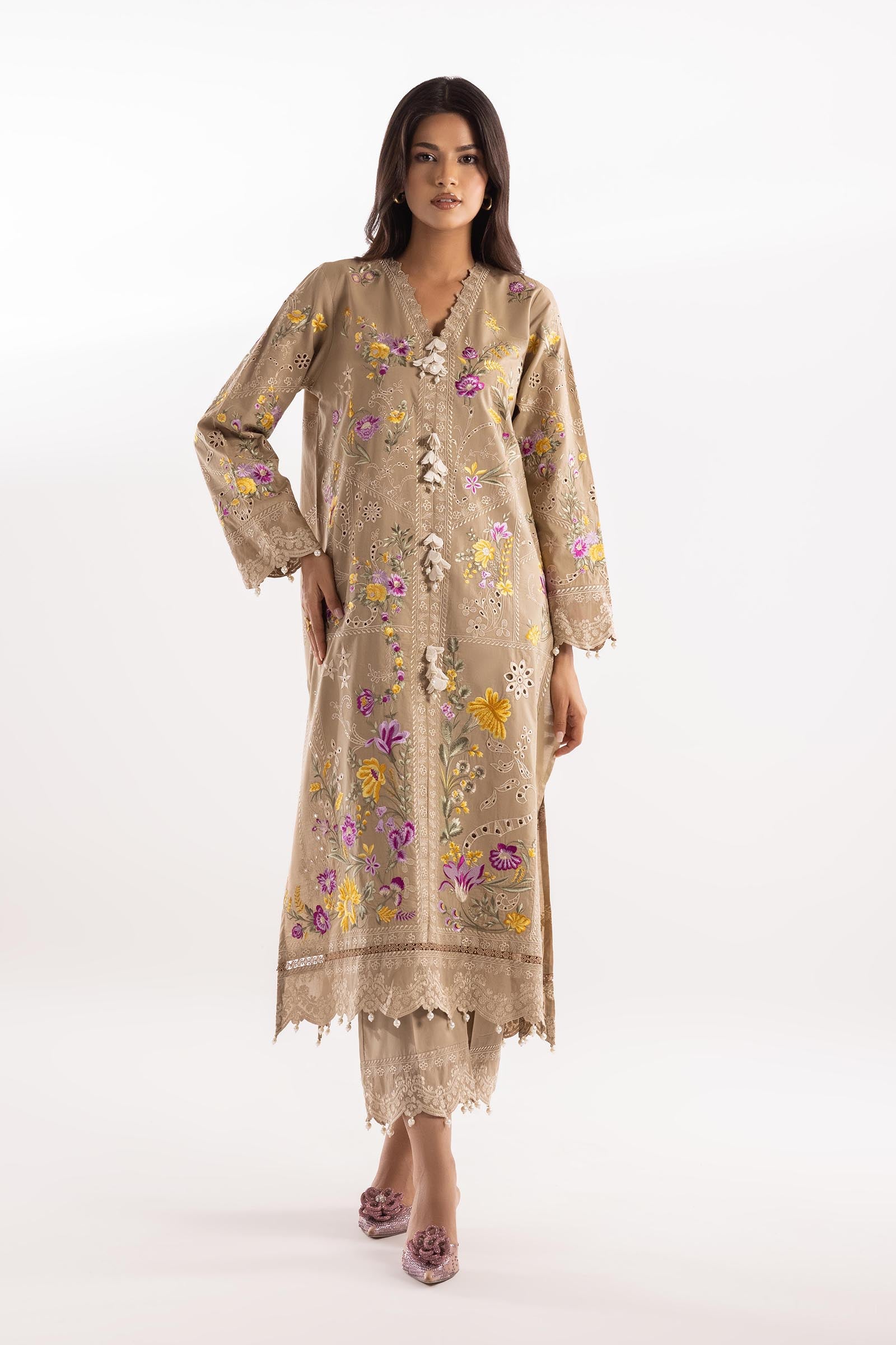 Stitched Lawn Embroidered Shirt + Culotte Main image
