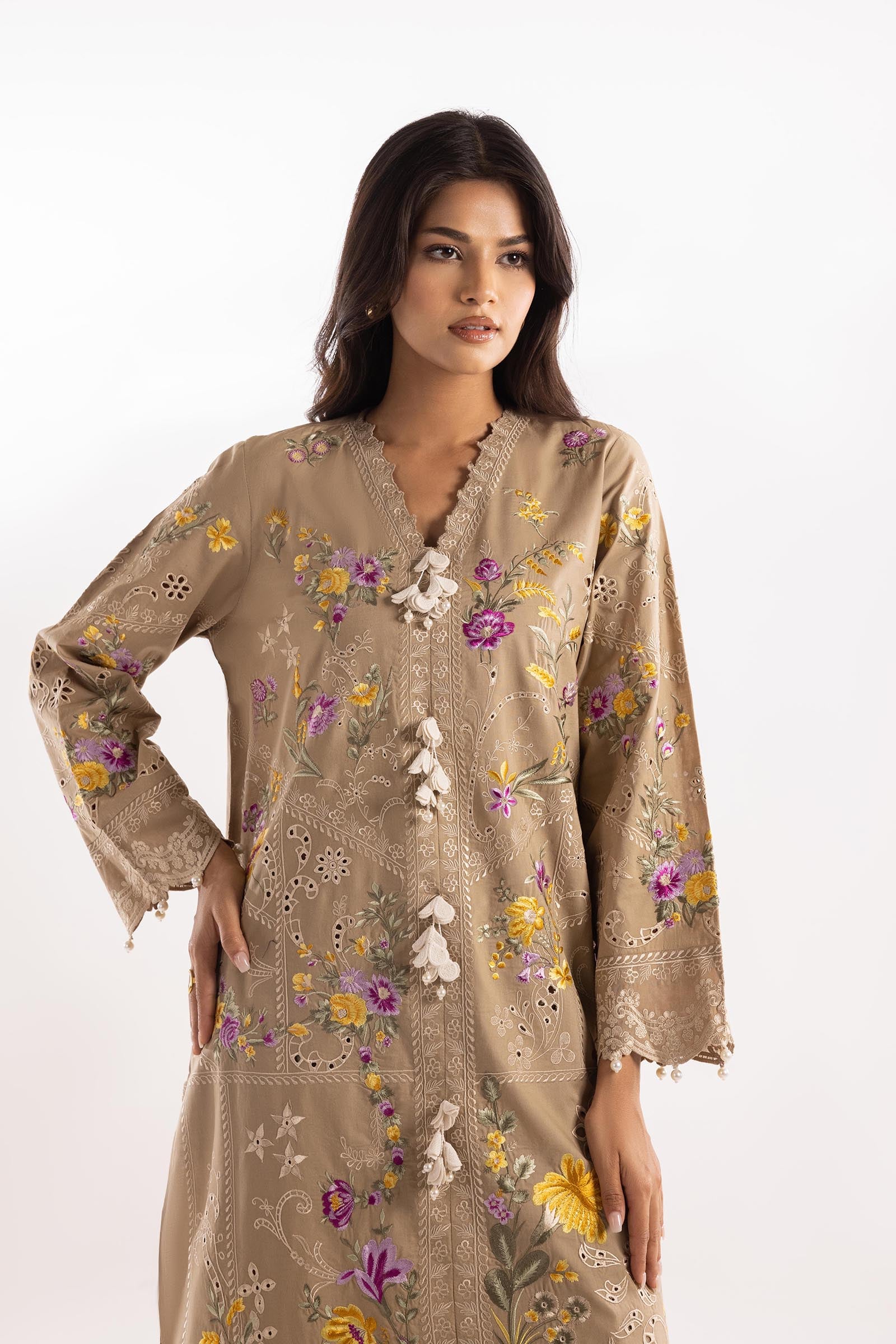 Stitched Lawn Embroidered Shirt + Culotte Secondary image