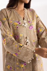 Stitched Lawn Embroidered Shirt + Culotte
