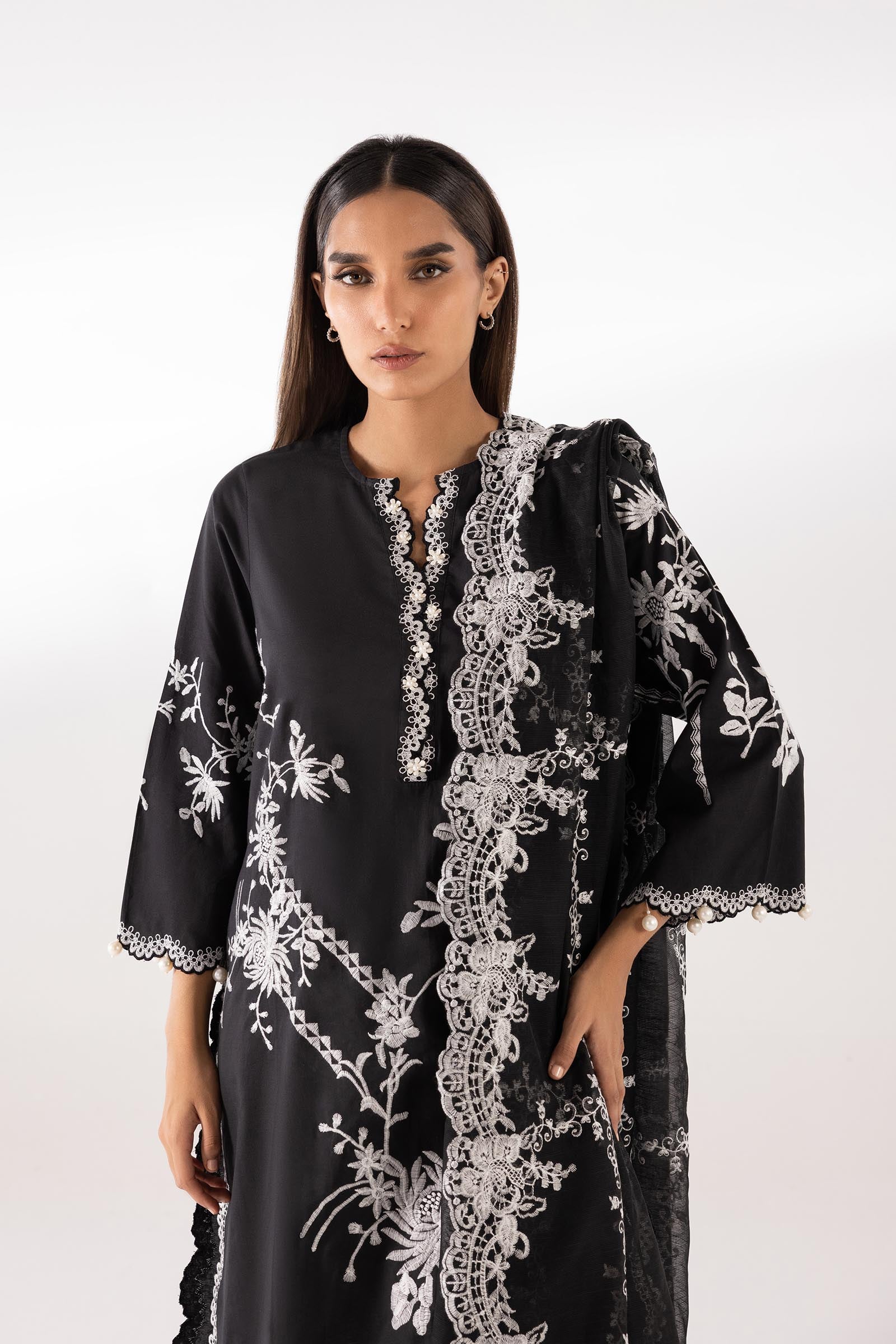 Stitched Lawn Embroidered Shirt Secondary image