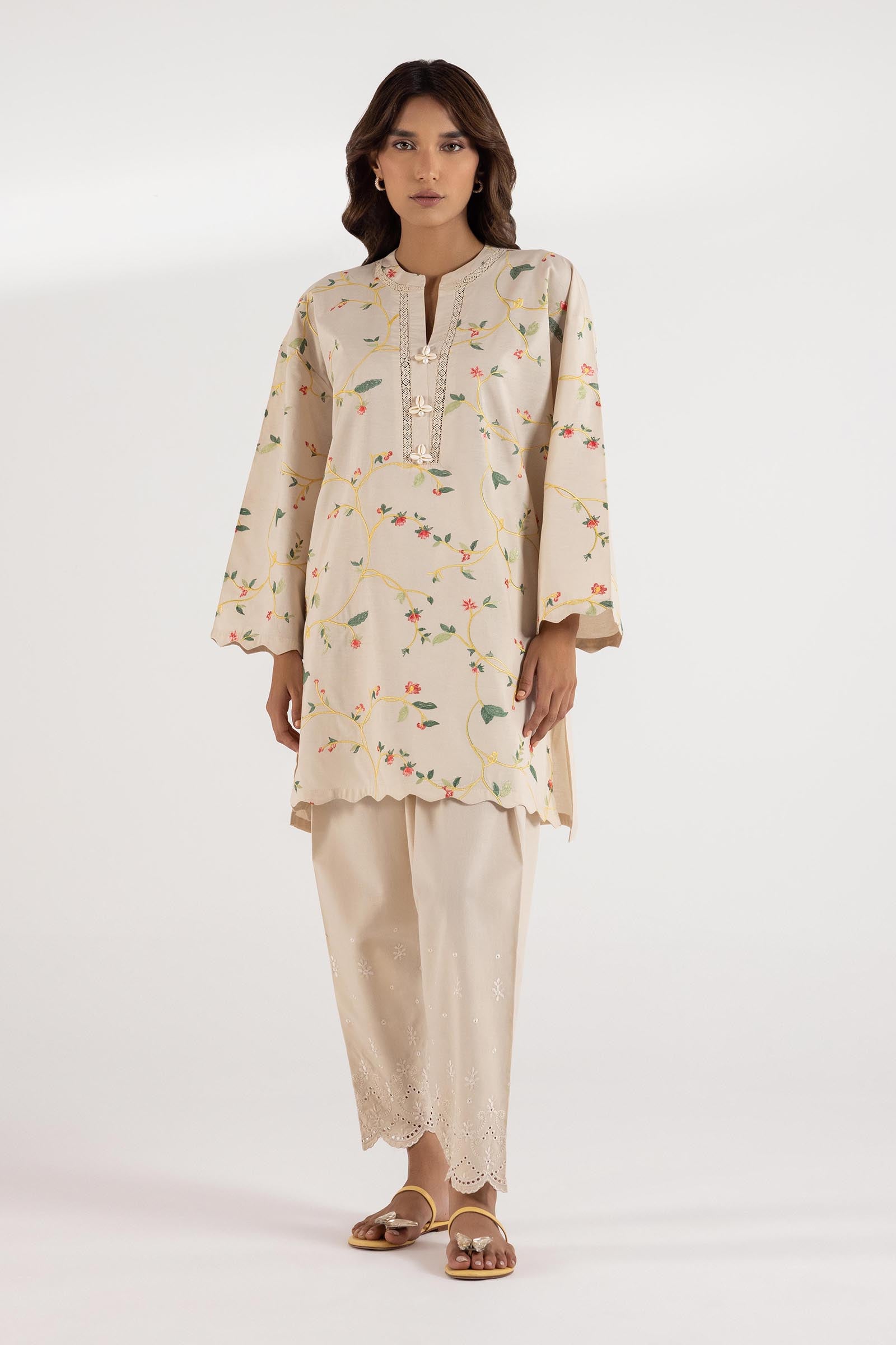 Stitched Embroidered lawn Shirt Main image