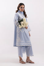 Stitched Bended Lawn Embroidered Shirt + Culotte