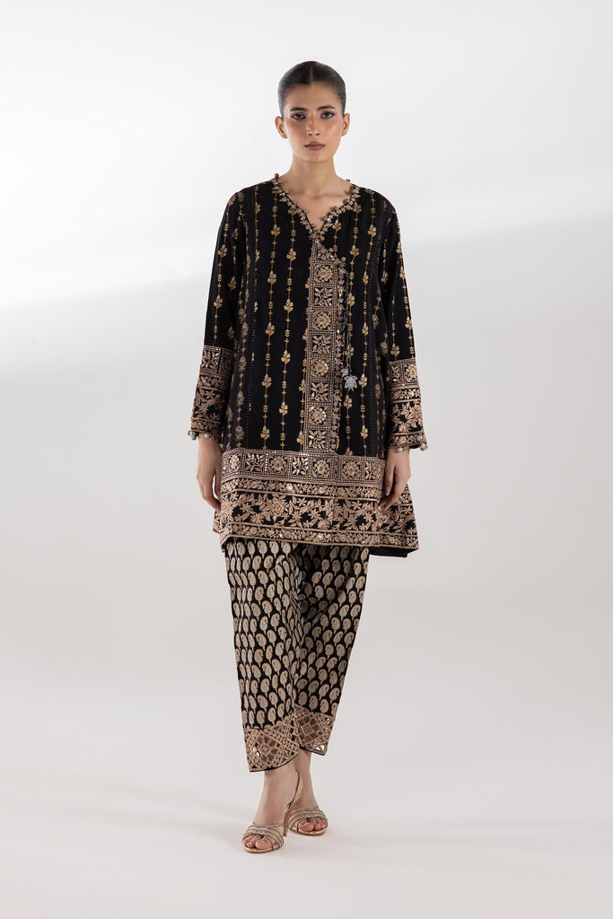 Stitched Embroidered Raw Silk Set