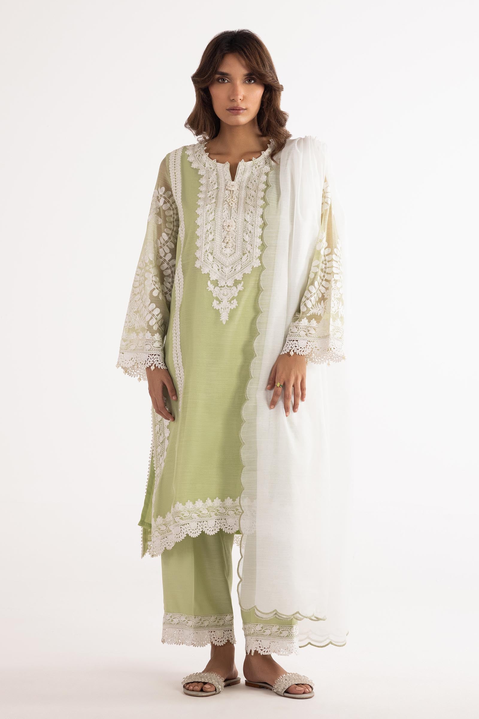 Stitched Cotton Embroidered Suit Main image