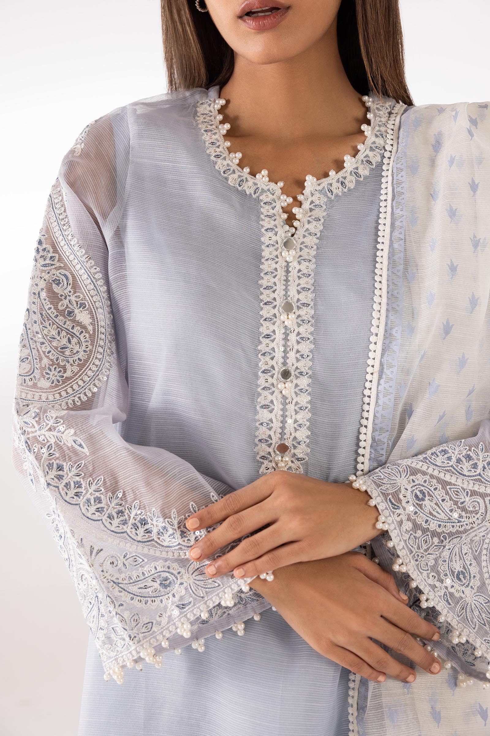 Stitched Embroidered Cotton Net Shirt + Dupatta Sana Safinaz Stitched Embroidered Cotton Net Shirt + Dupatta Sana Safinaz