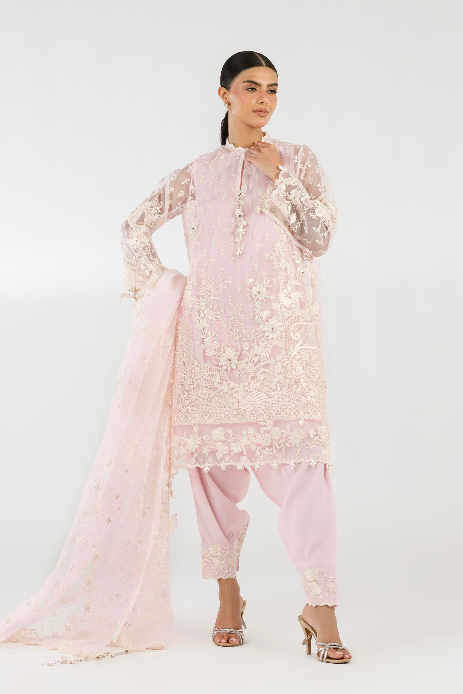 Stitched Embroidered Shirt + Shalwar + Dupatta Main image