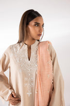 Stitched Embroidered Raw Silk Shirt + Culotte