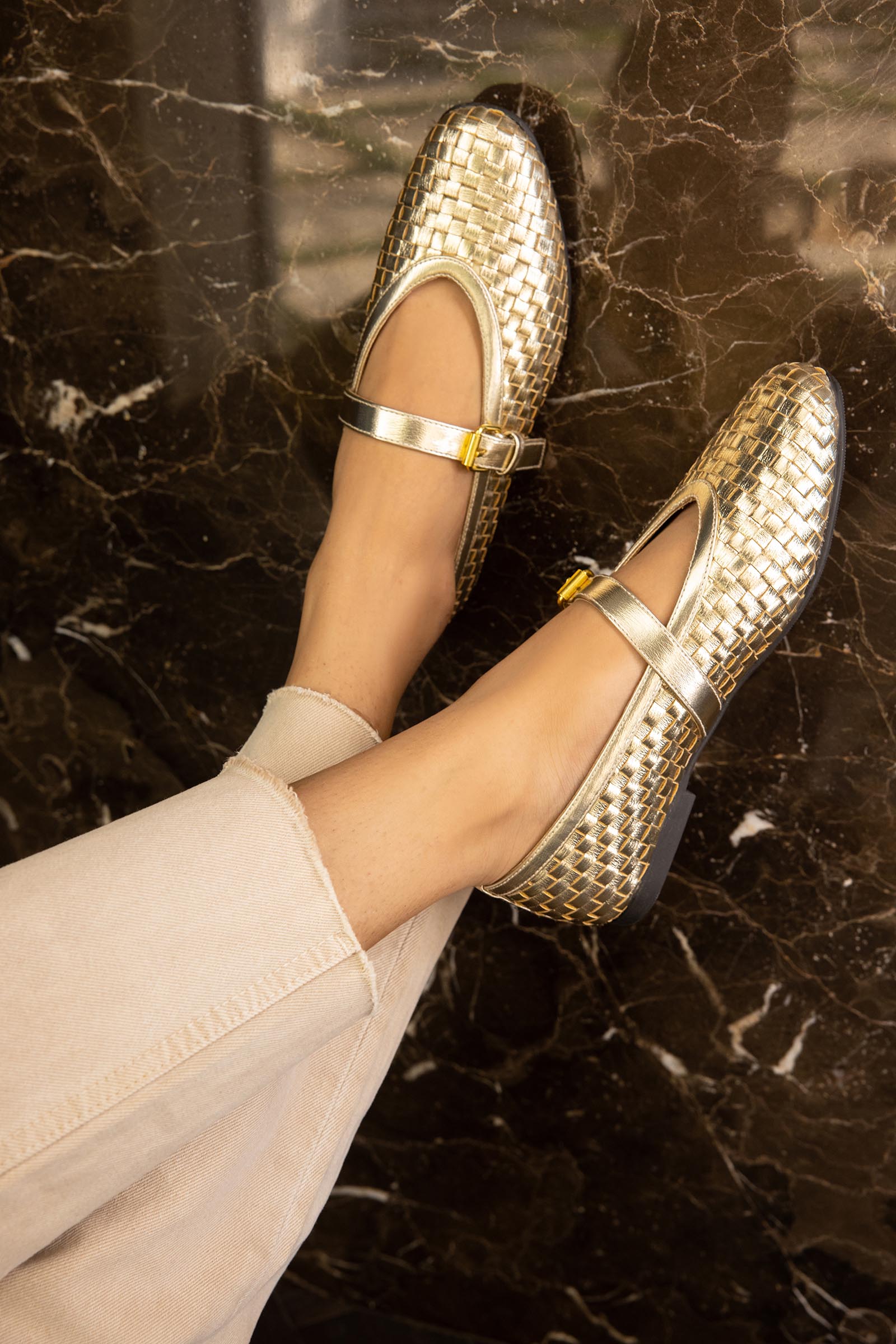 Gold Textured Mule Secondary image