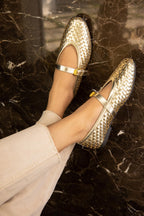Gold Textured Mule