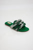 Green Braided Diamante Flats
