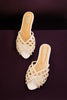 White Pearl Weave Slides