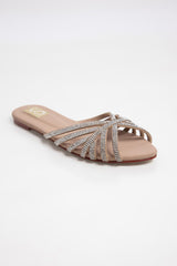 Pink Diamante Flats