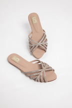 Pink Diamante Flats