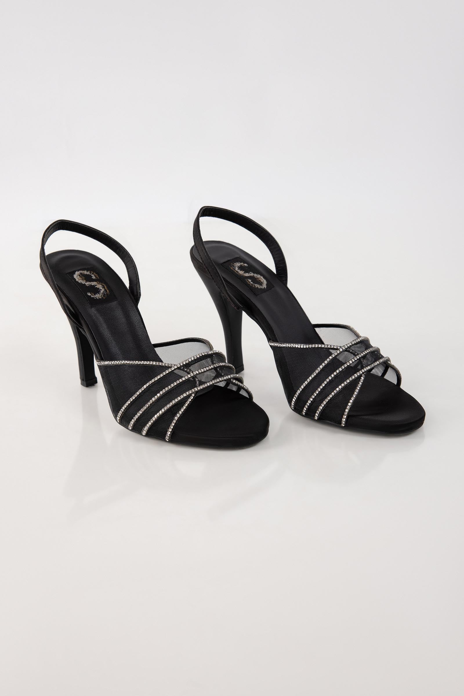 Black Embellished Heel Main image
