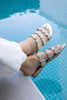 Gold Wavy Slide Sandals