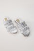 Silver Wavy Slide Sandals