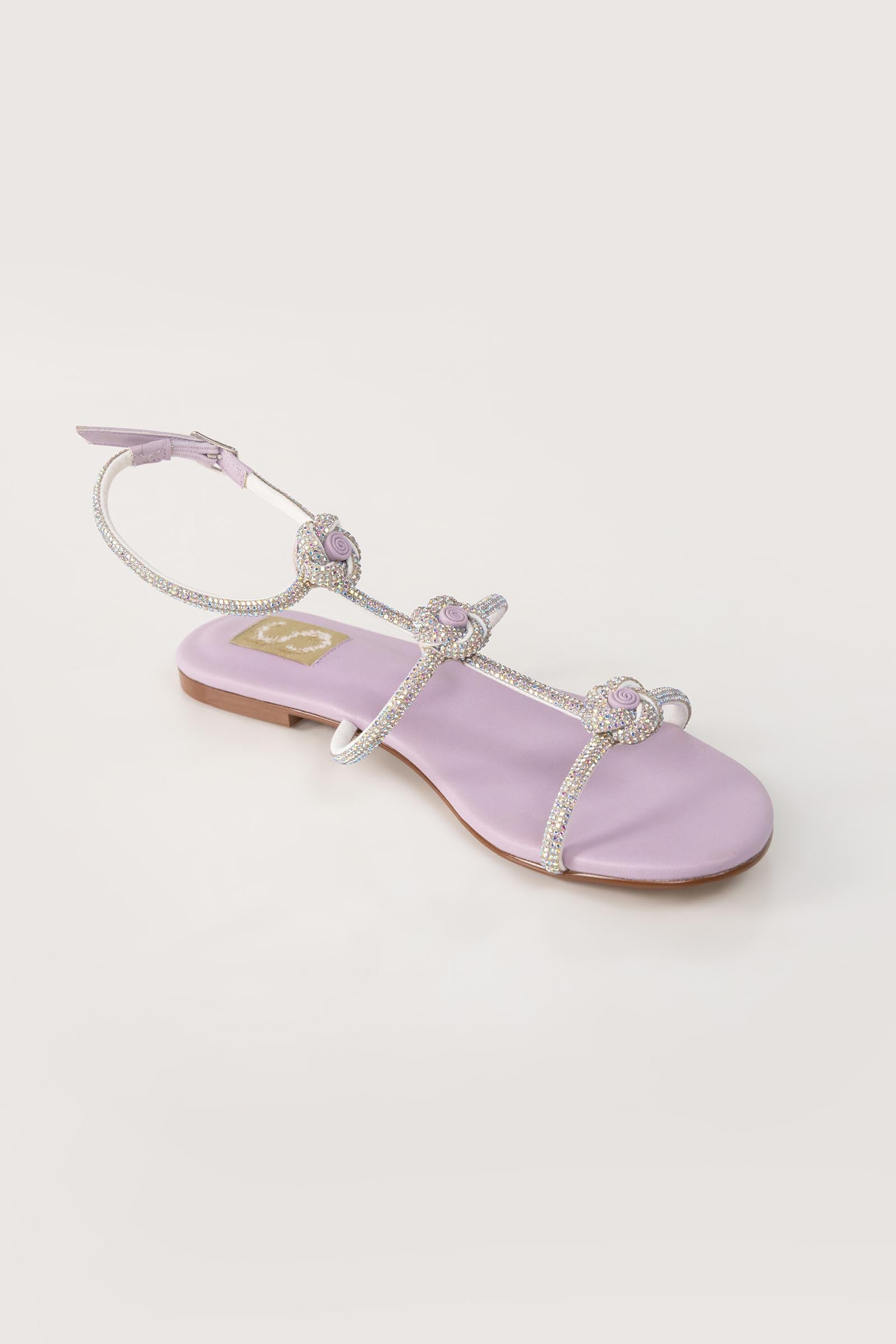 Lilac Crystal Strappy Flats Secondary image