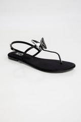 Black Butterfly Slingback Flats