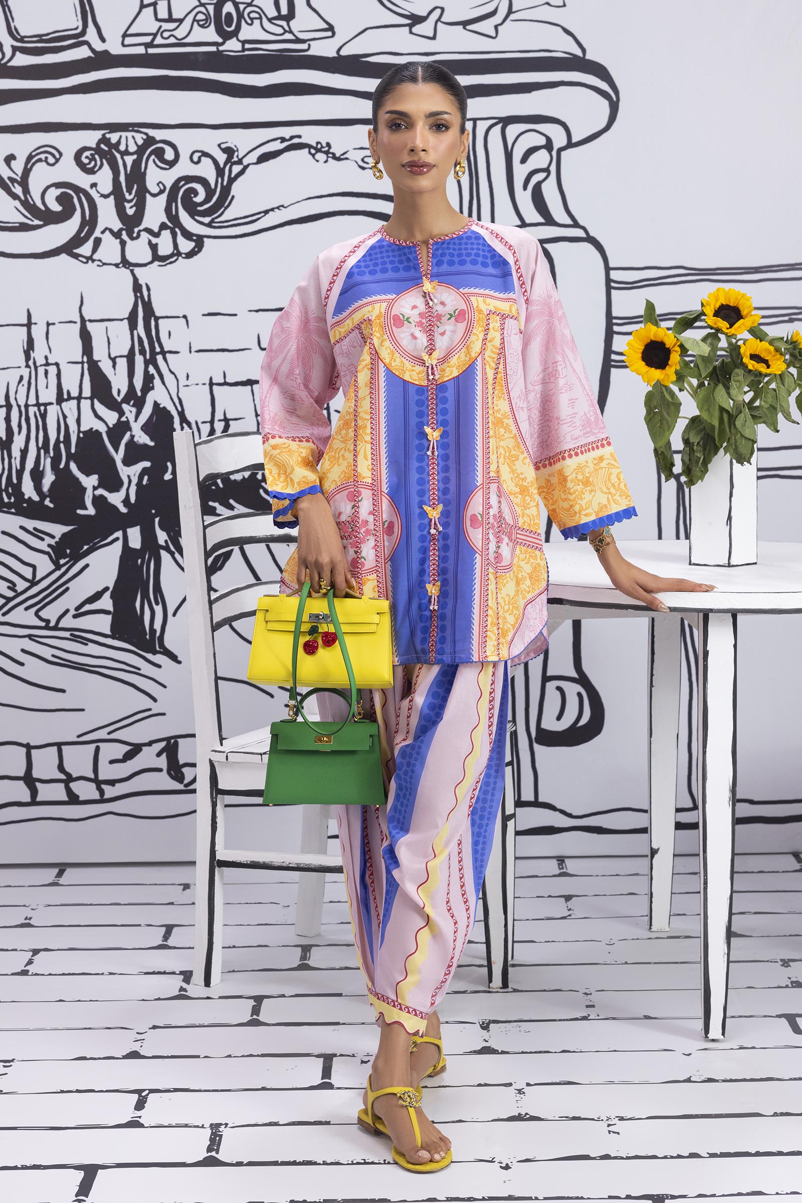 Stitched Printed Lawn Shirt + Shalwar Main image