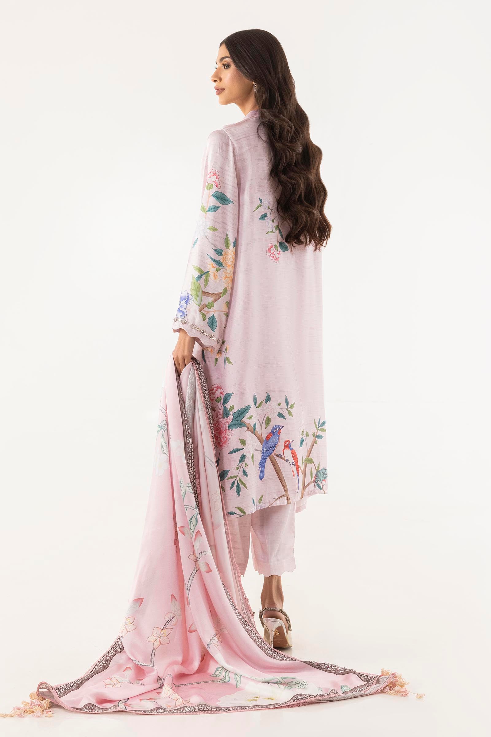 Stitched Printed Satin Shirt+ Culotte