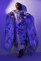 Stitched Floral Satin Printed Shirt