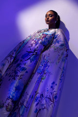 Stitched Floral Satin Printed Shirt