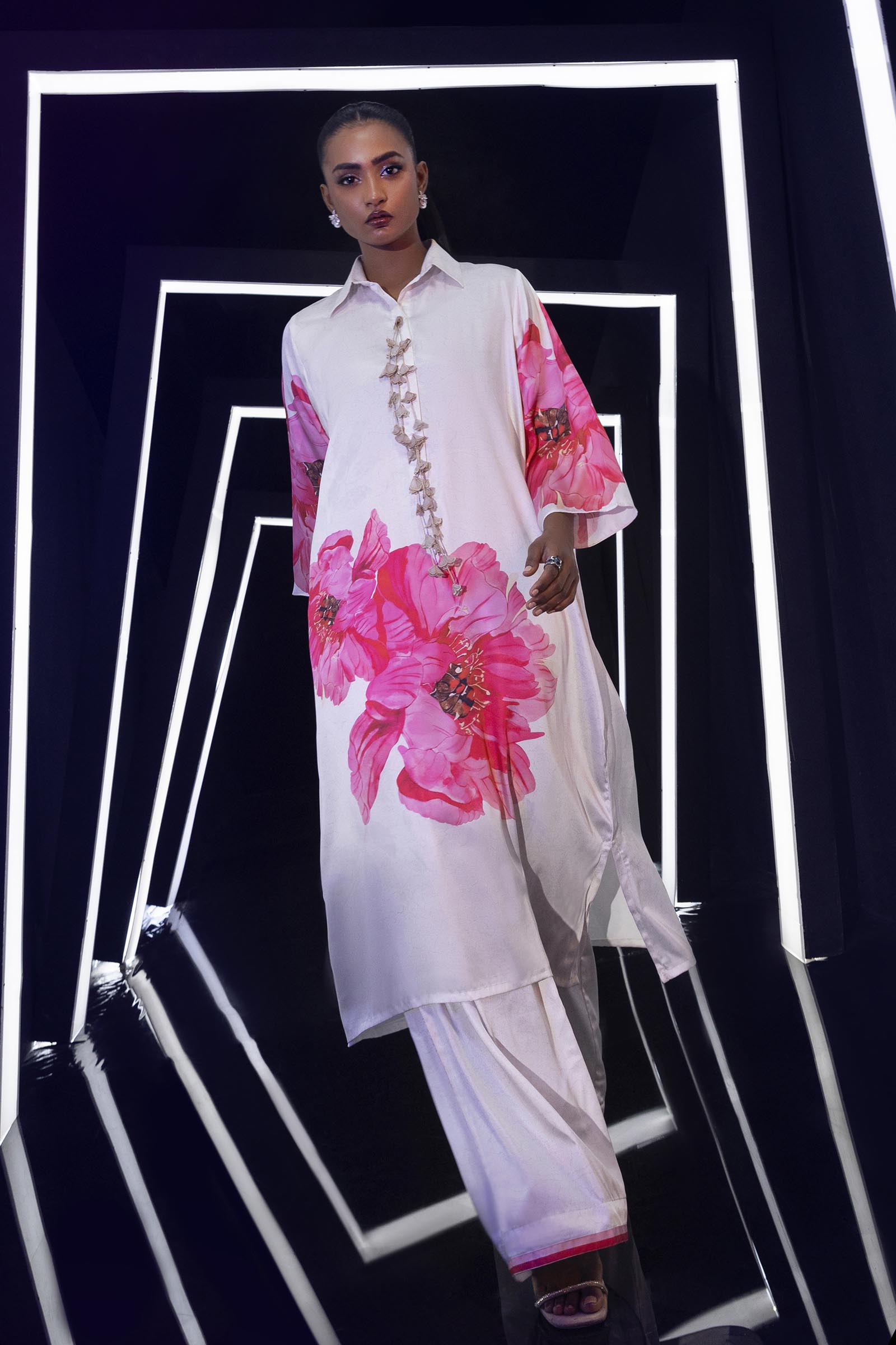 Stitched Poly Satin Shirt Main image
