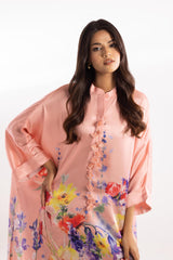 Stitched Digital Printed Satin Set