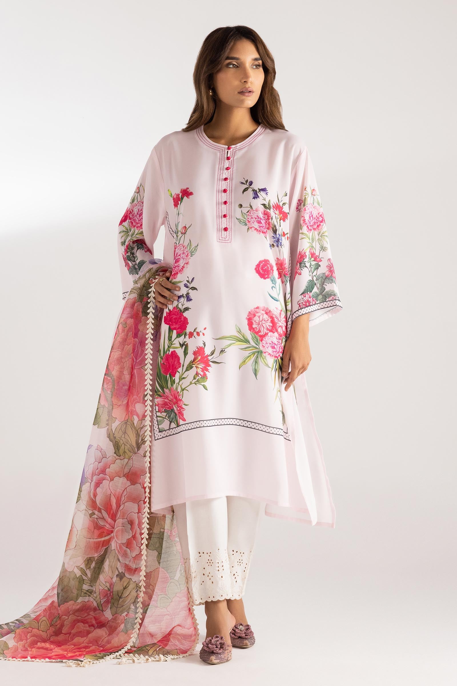 Stitched Printed Crepe Shirt + Dupatta Main image