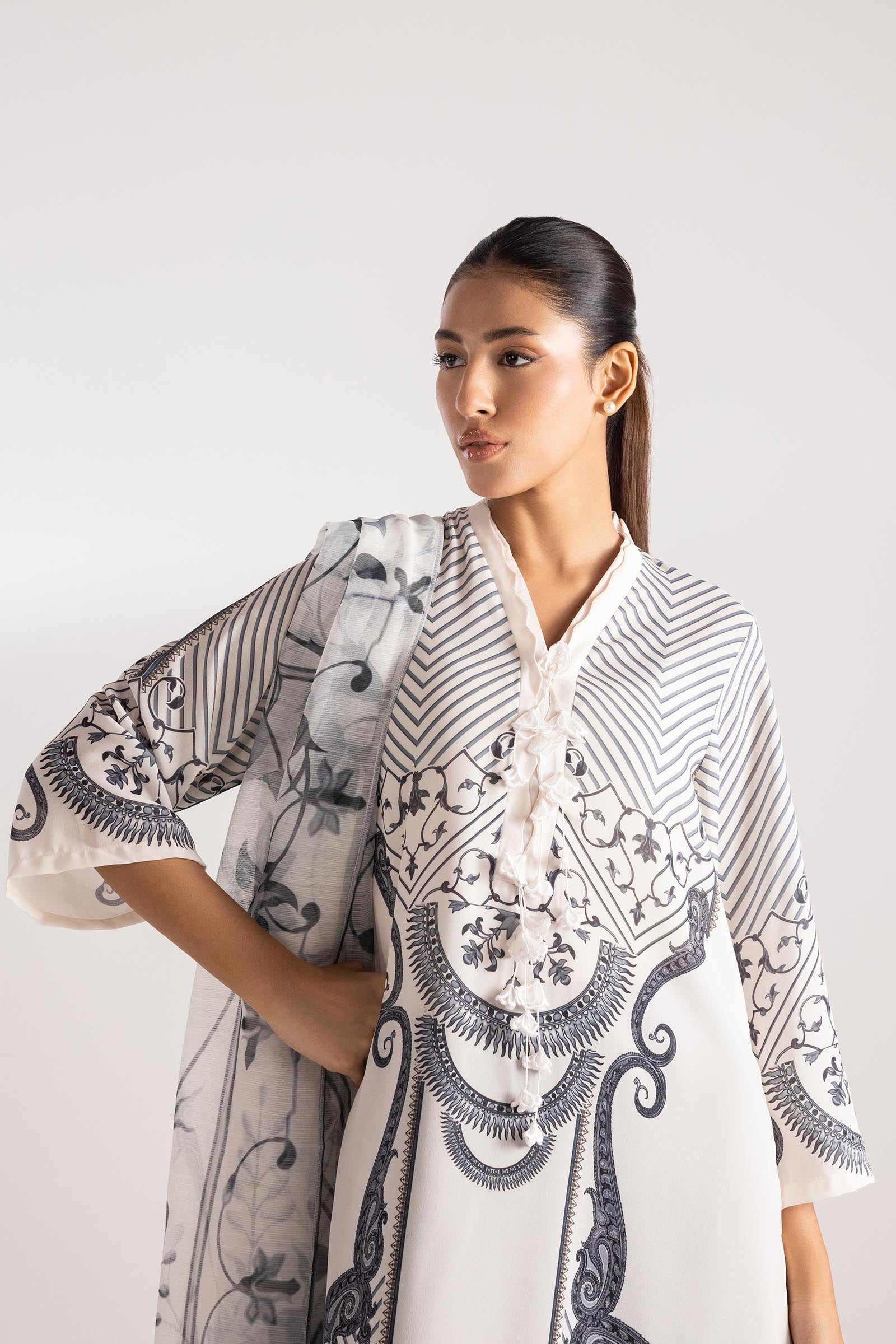 Stitched Embroidered Crepe Shirt + Dupatta Secondary image