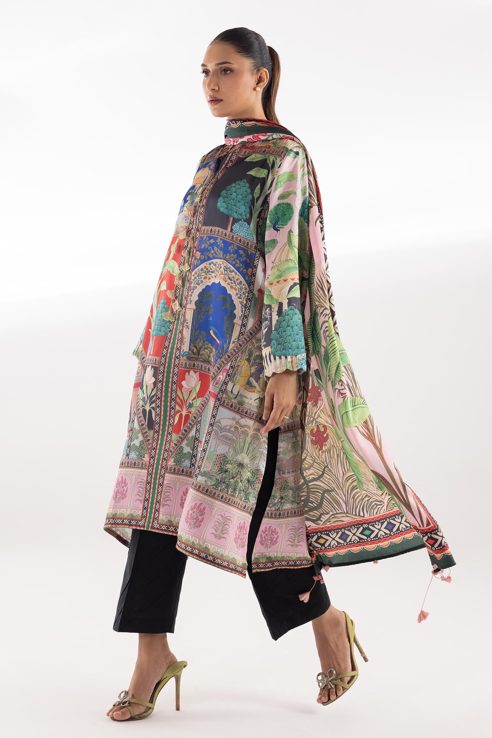 Stitched Satin Printed Shirt + Dupatta Main image
