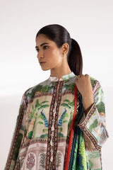 Stitched Printed Satin Shirt + Dupatta