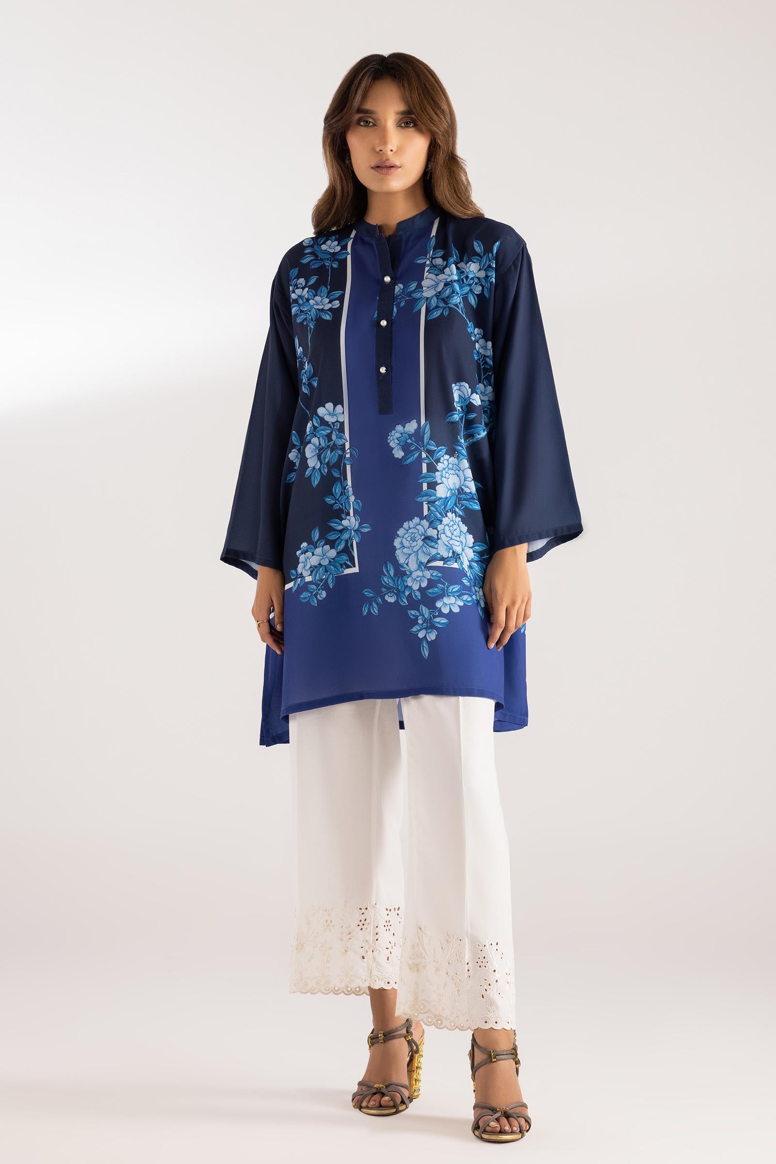 Stitched Printed Crepe Shirt Main image