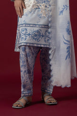 Stitched Printed Slub Skinny Shalwar