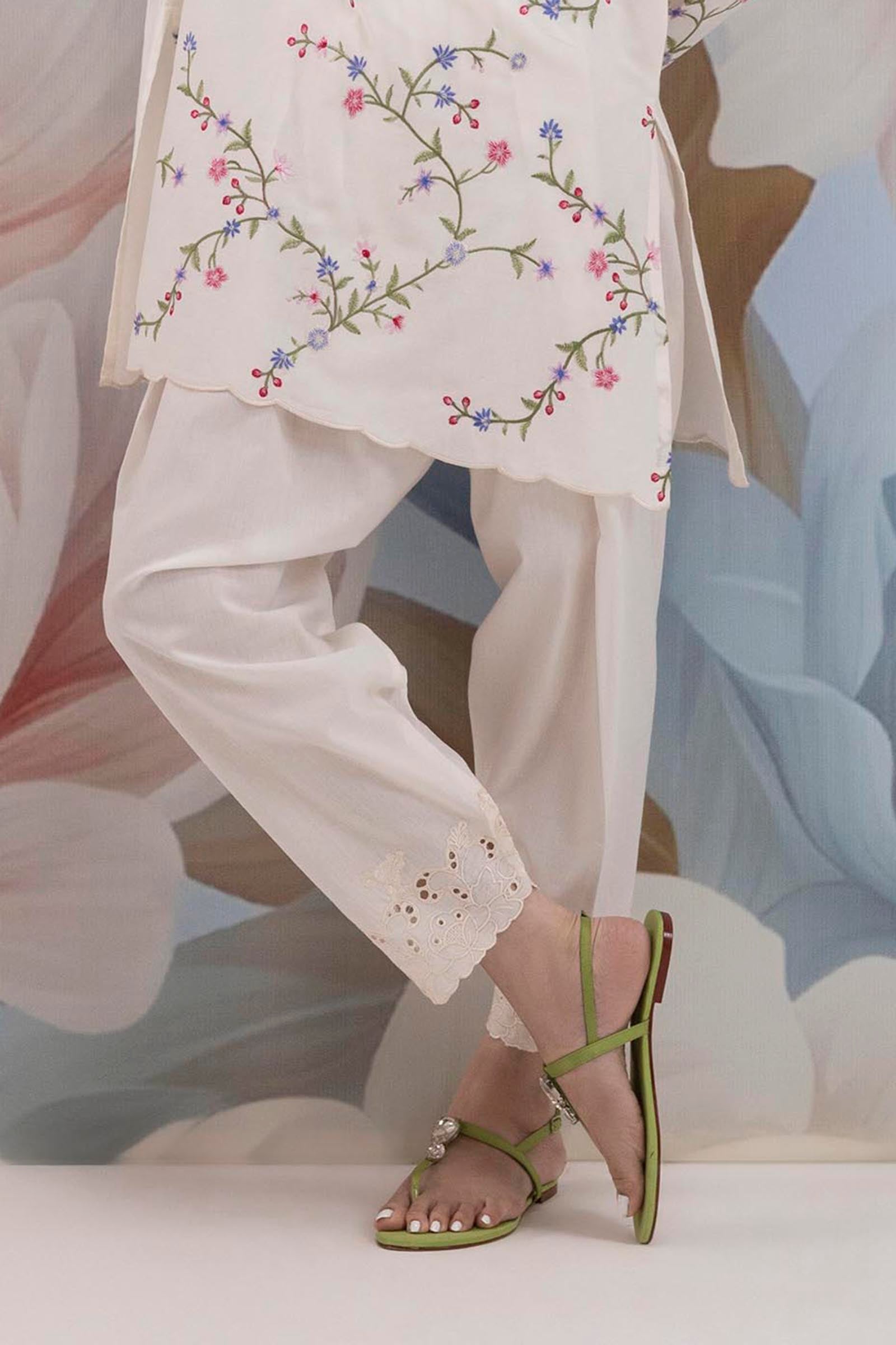 Stitched Embroidered Dobby Skinny Shalwar Main image