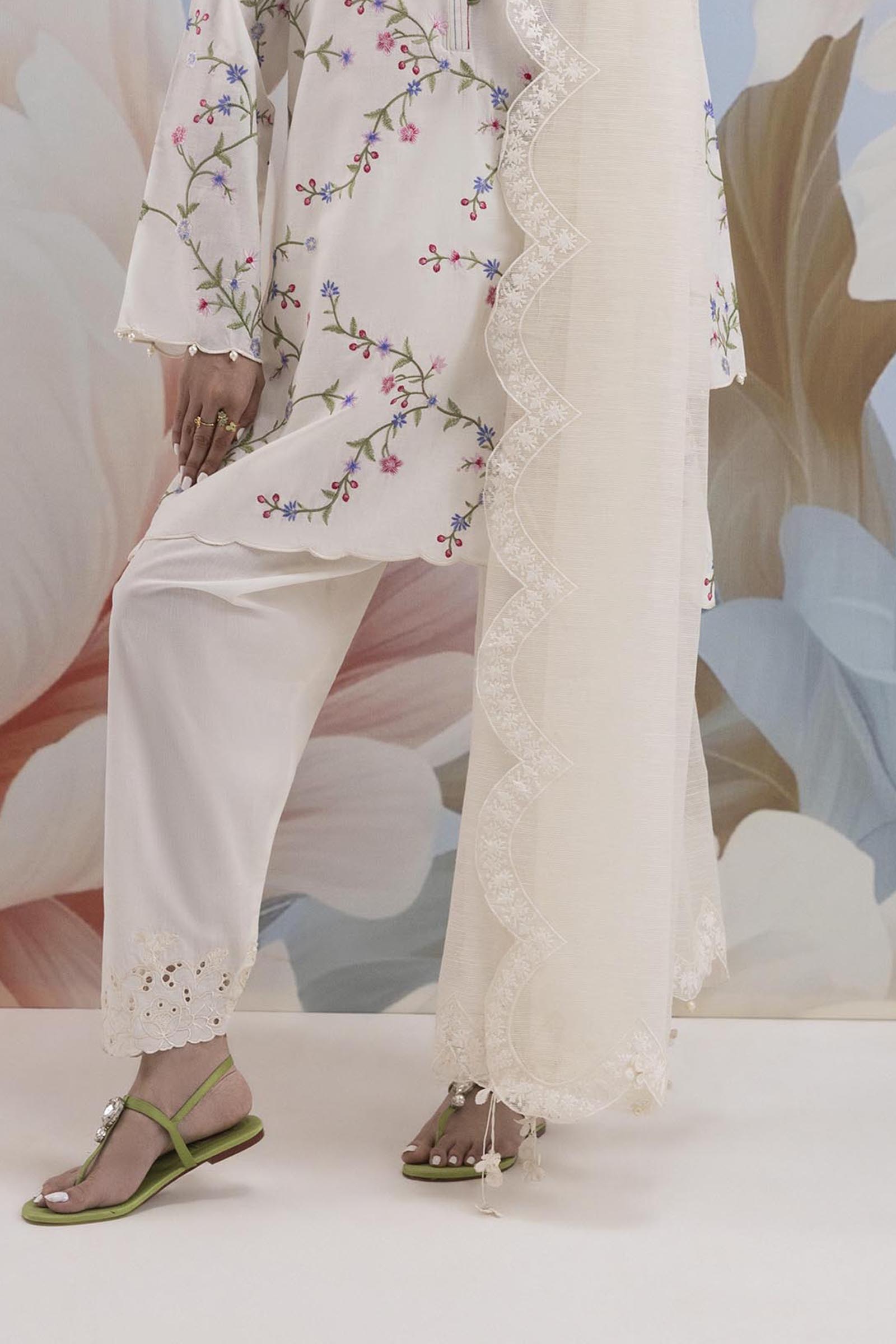Stitched Embroidered Dobby Skinny Shalwar Secondary image