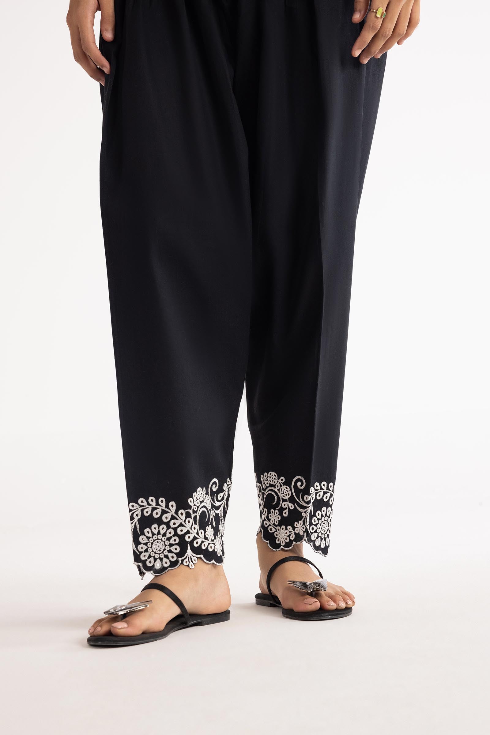 Stitched Embroidered Black Shalwar Main image