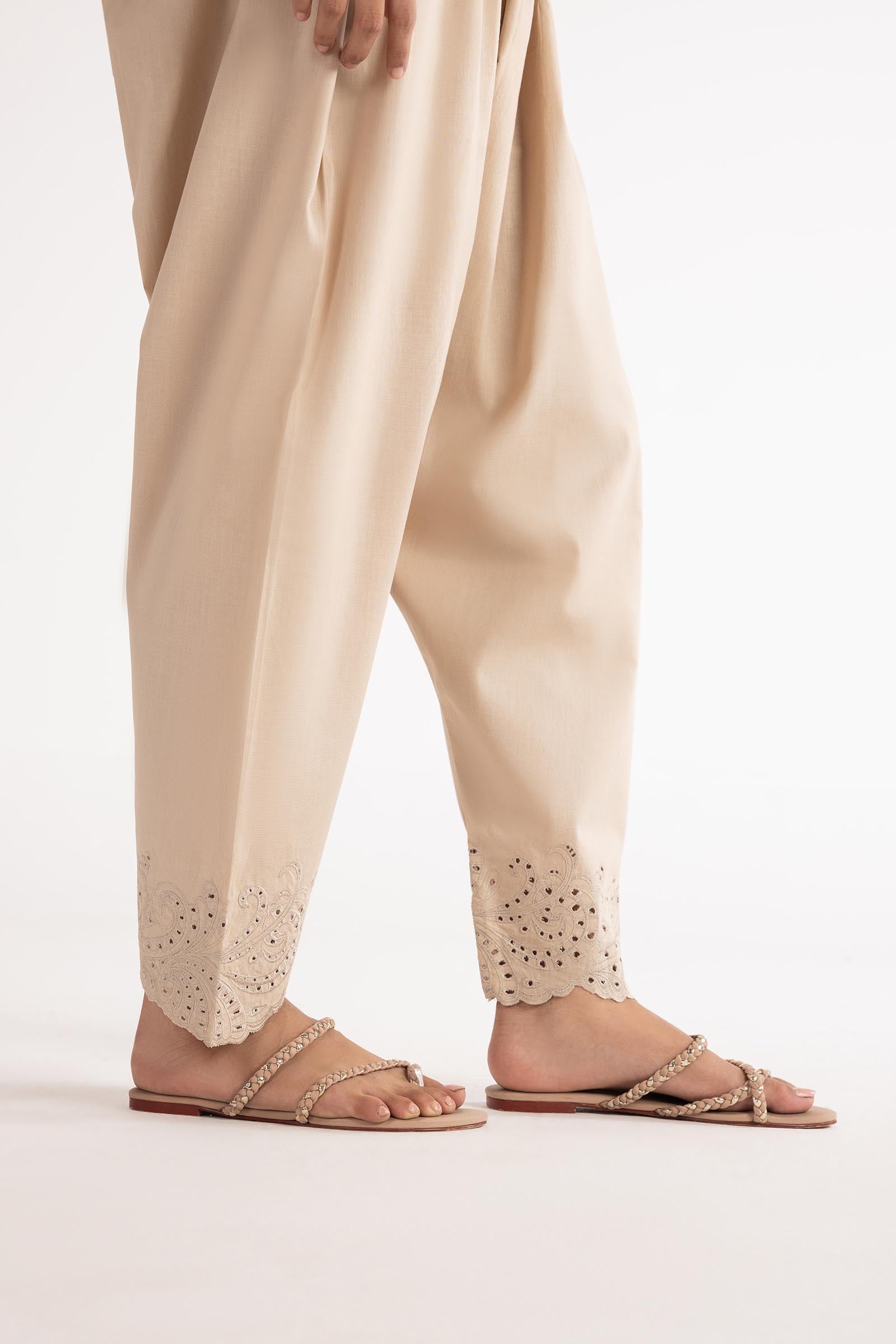 Stitched Embroidered Lawn Shalwar Secondary image