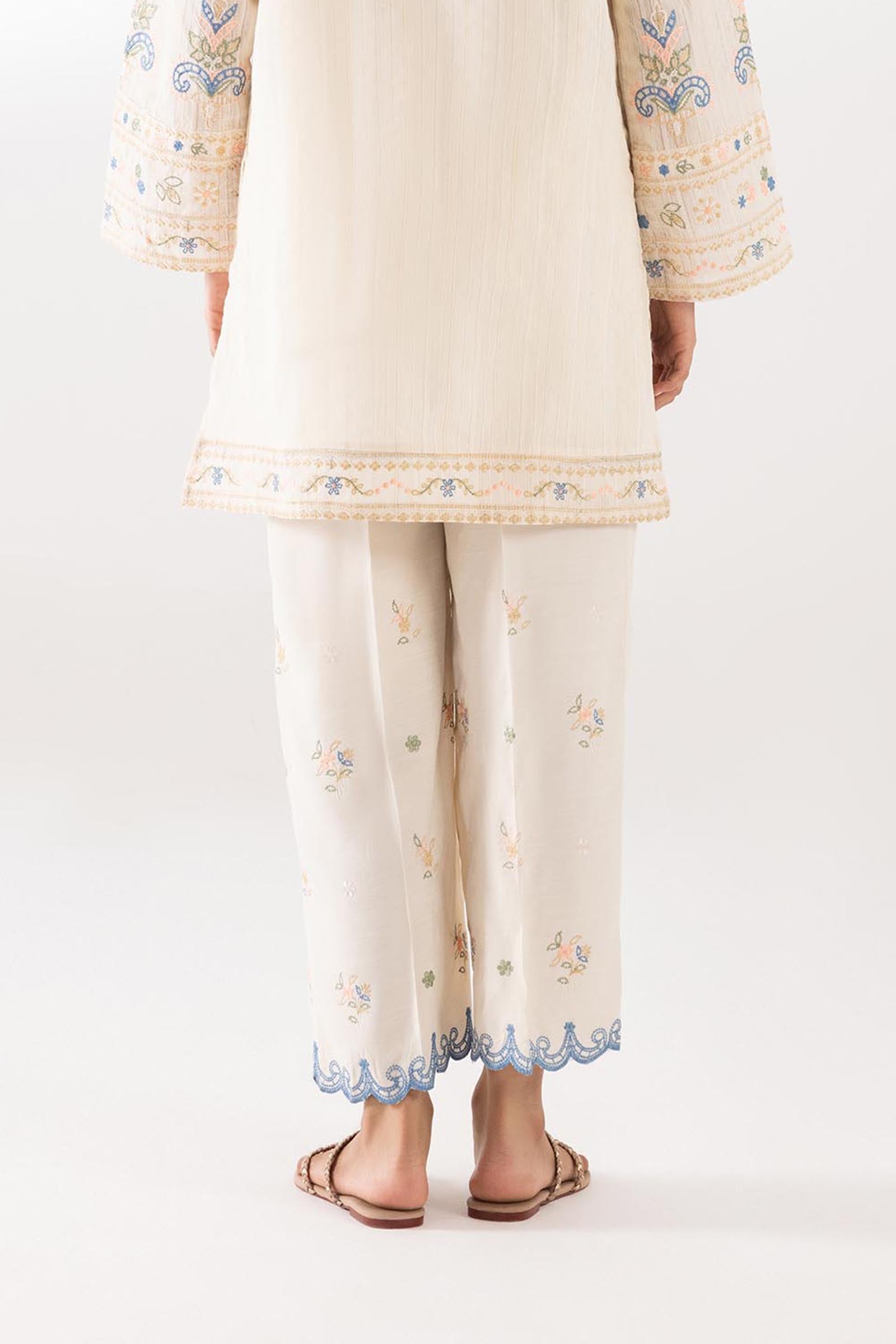 Stitched Raw Silk Embroidered Culotte Secondary image