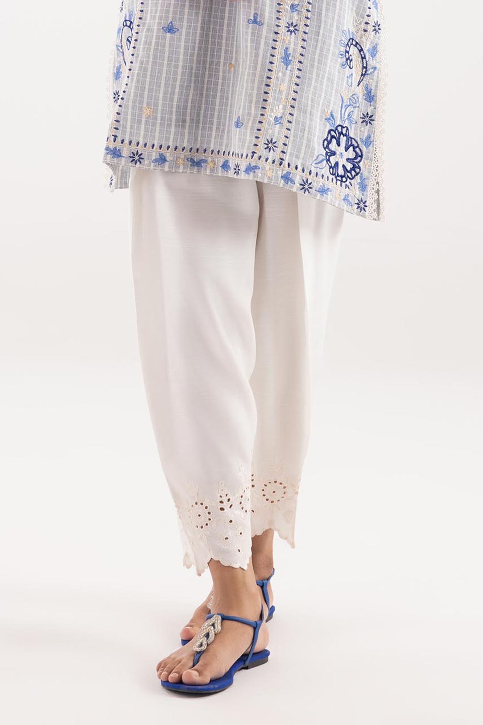 Stitched Embroidered Raw Silk Shalwar Main image