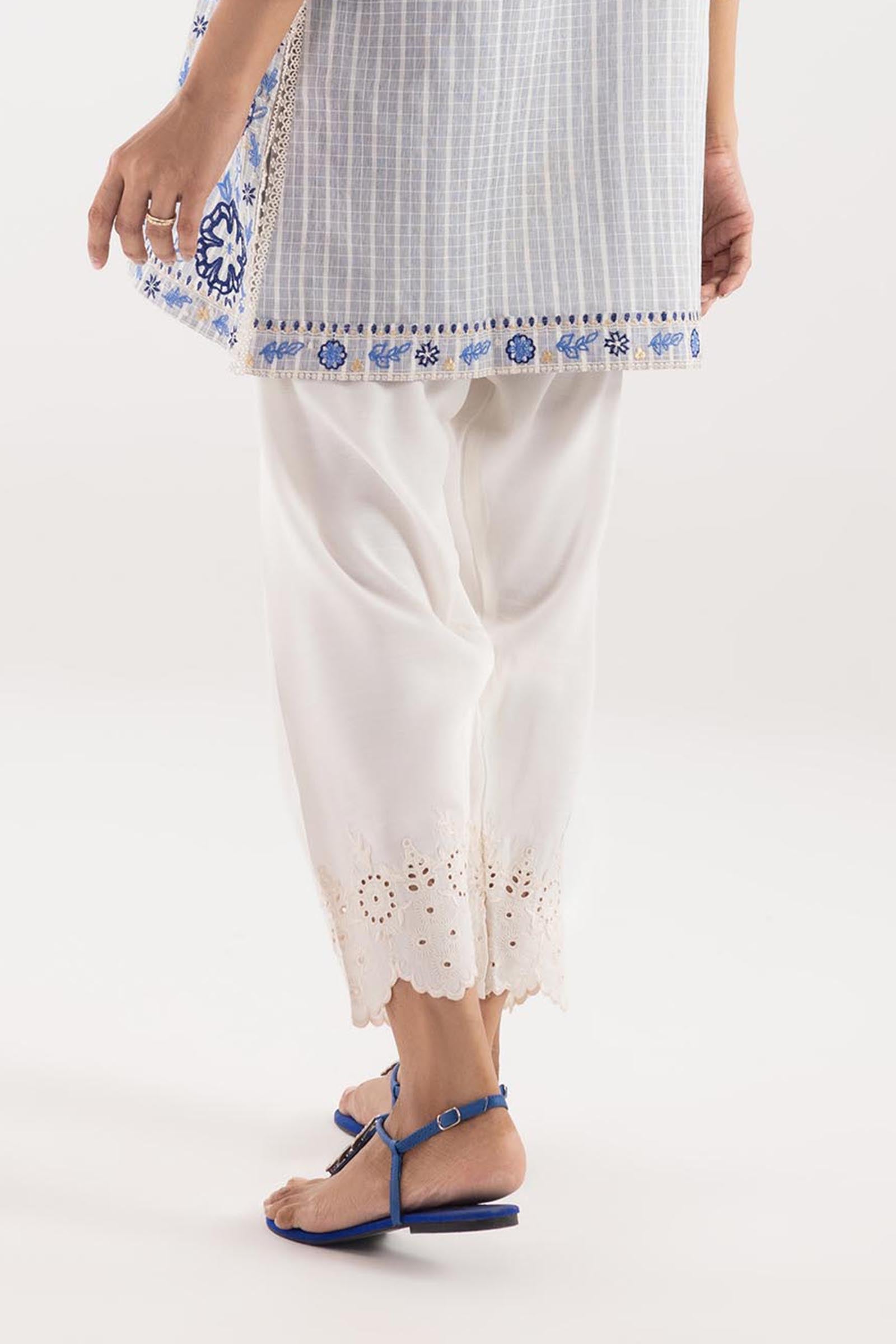 Stitched Embroidered Raw Silk Shalwar Secondary image