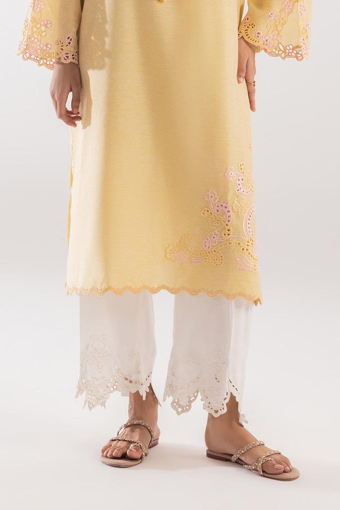 Stitched Embroidered Raw Silk Culotte