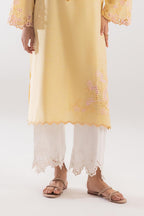 Stitched Embroidered Raw Silk Culotte
