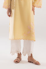 Stitched Embroidered Raw Silk Culotte