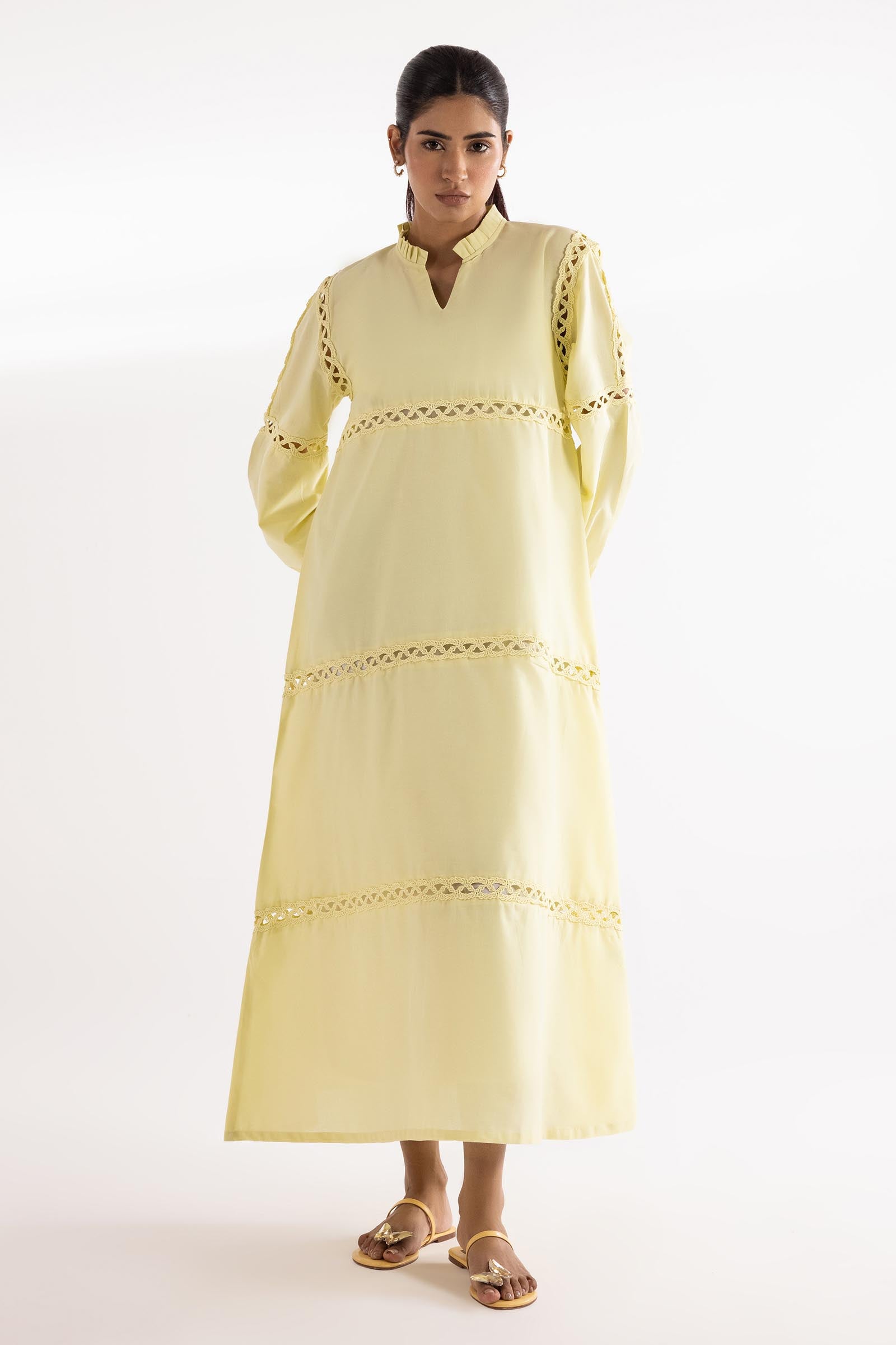 Stitched Dyed Cotton Dress Main image